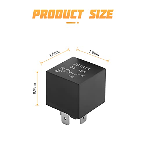 6 Pcs 12V 40 AMP Waterproof Automotive Relay and Harness Set W1179
