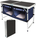 Folding Camp Table with Storage Organizer, Aluminum Lightweight Height Adjustable U65013