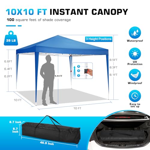 10x20 Pop Up Canopy Tent with 6 Sidewalls White E735916
