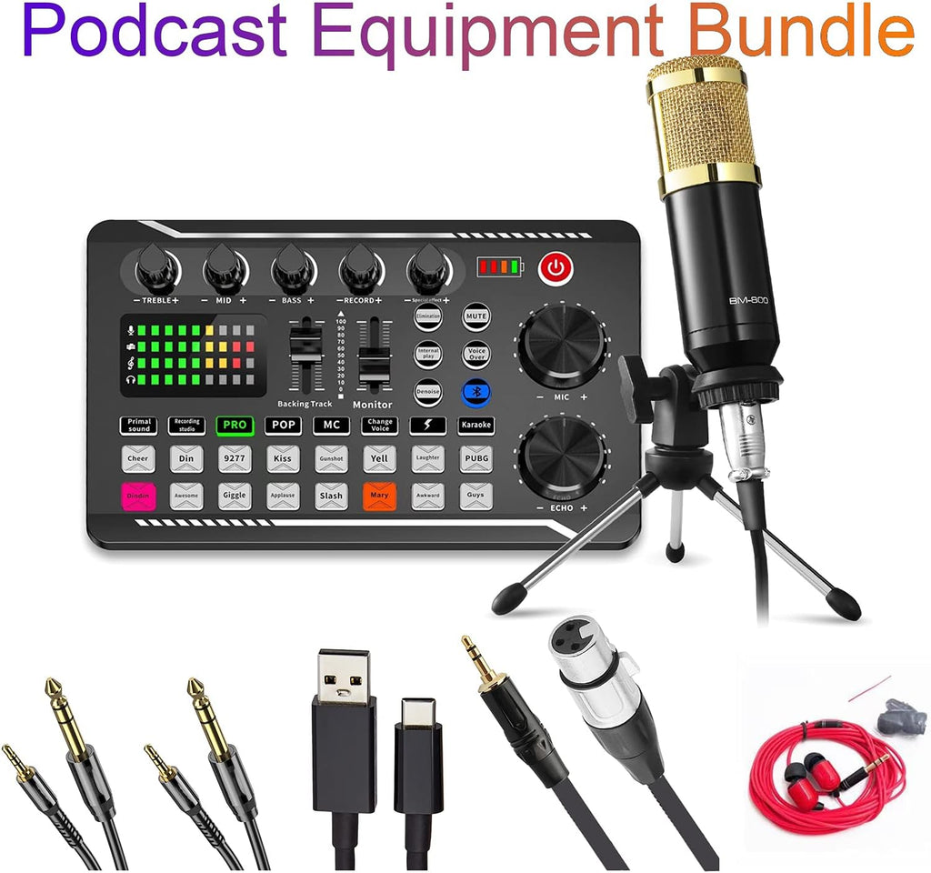 Podcast Microphone and Audio Mixer Bundle W382571