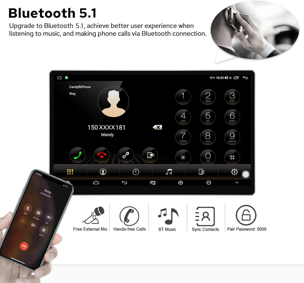 11.6 Inch Double Din Car Stereo with 1920x1080 Screen I492