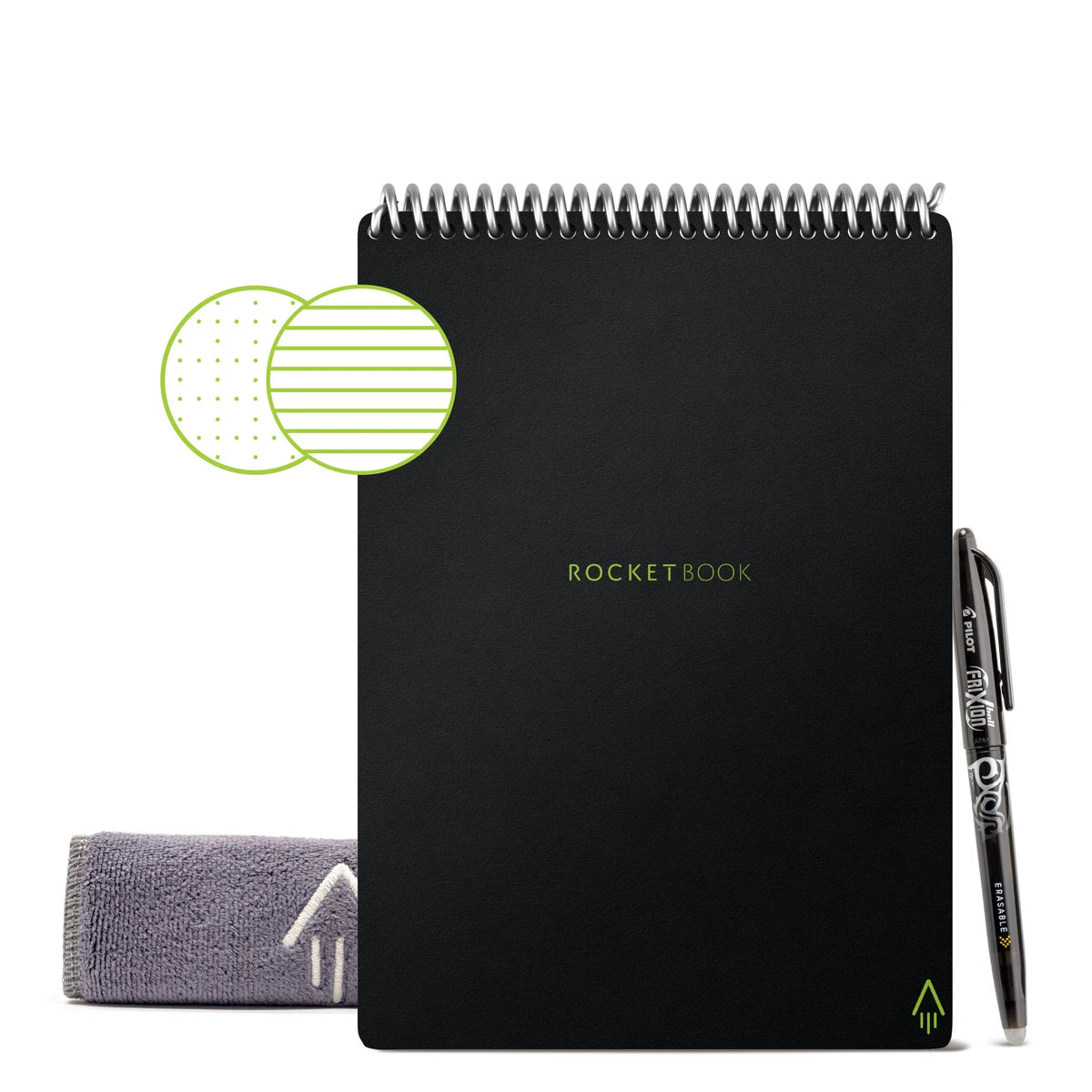 Black Reusable Spiral Notepad W603