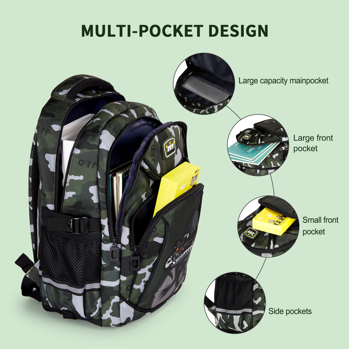 Wheeled Backpack Rolling Daypack Trolley School Bag N324522