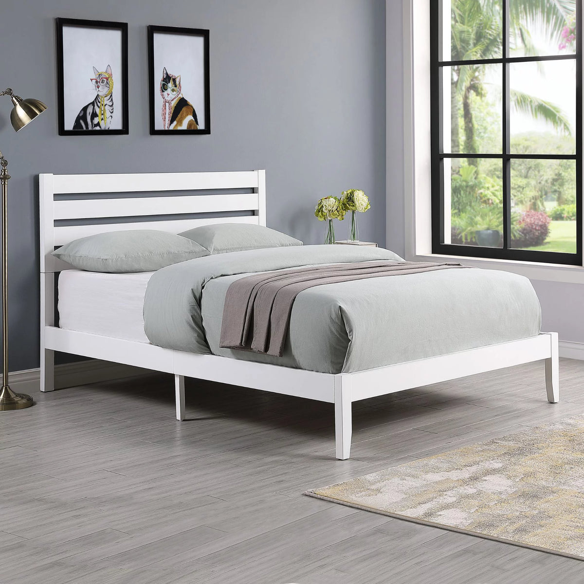 White Queen Acacia Wood Headboard W50145