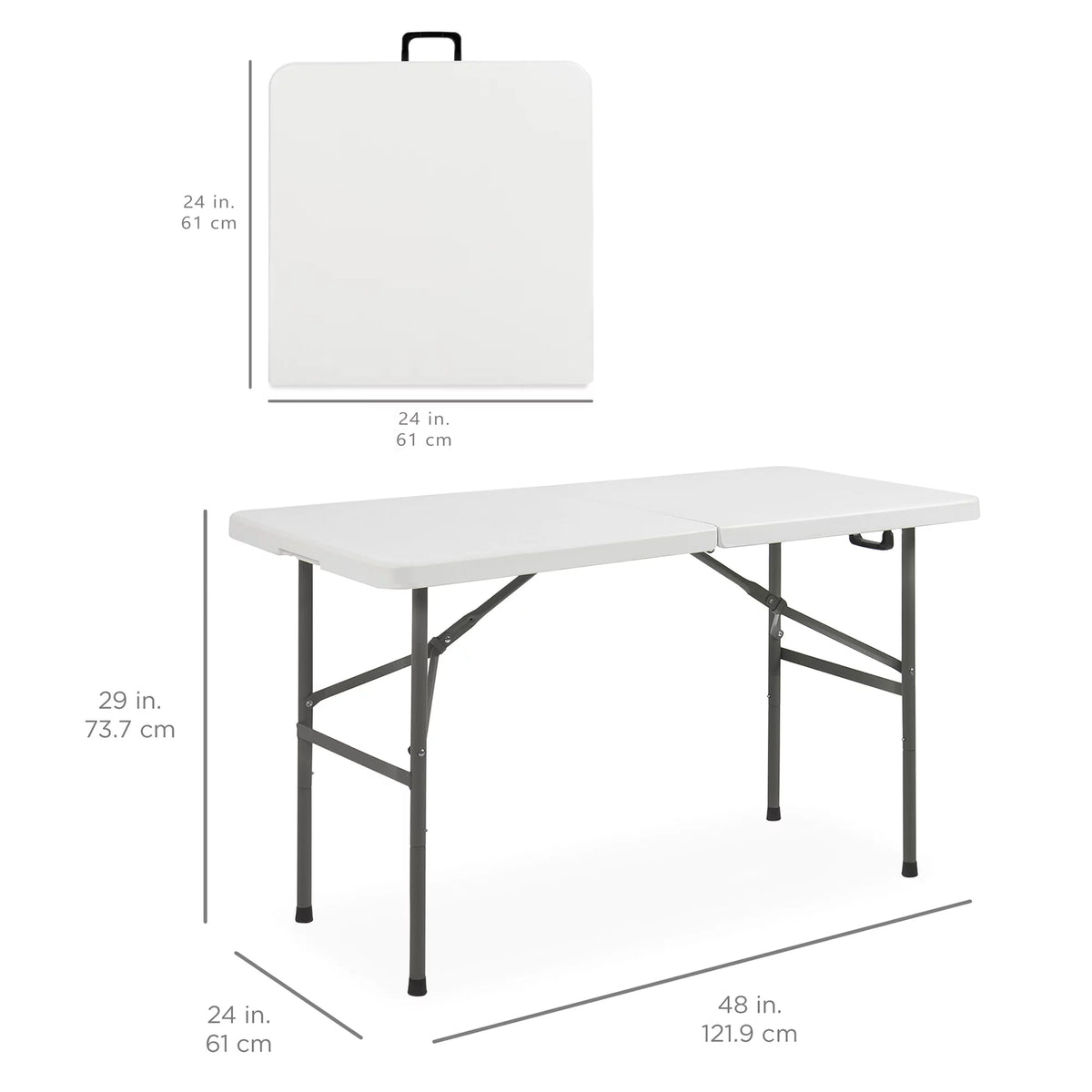 4ft White Plastic Folding Table Q81705