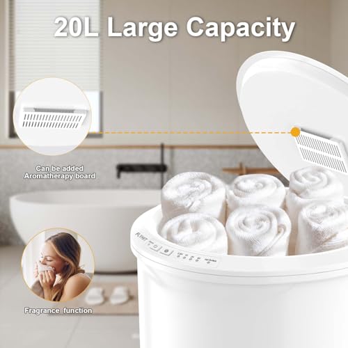 Large Heated Towel Warmer Bucket with Wood Handle G7800