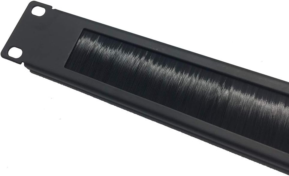 10 Pack 1U Horizontal Rack Mount Cable Management Panel with Cable Entry Brush Black R685
