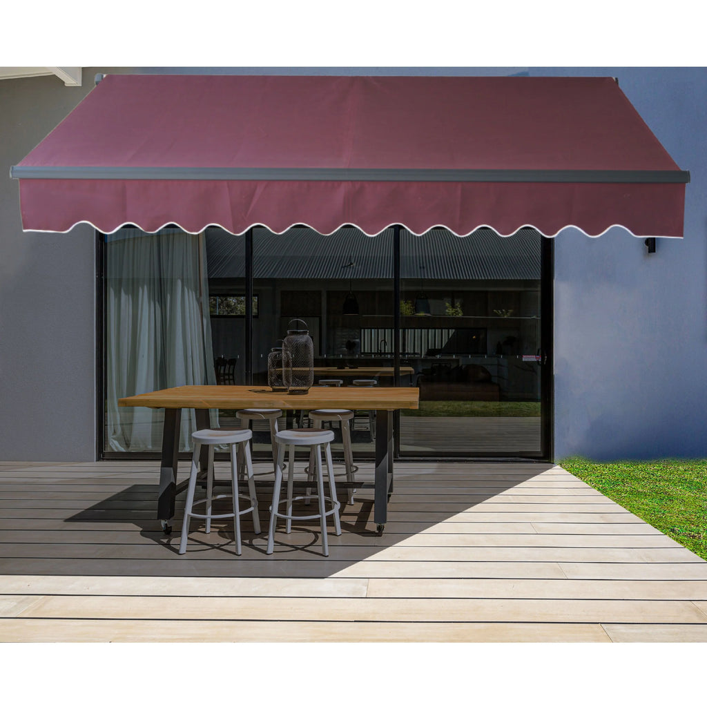 Burgundy Retractable Patio Awning J428
