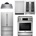 30 In. Propane Gas Range, Range Hood, Refrigerator, Dishwasher, Wine Cooler L457