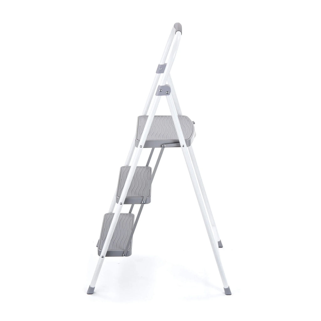 3 Step Folding Steel Step Stool, White V895