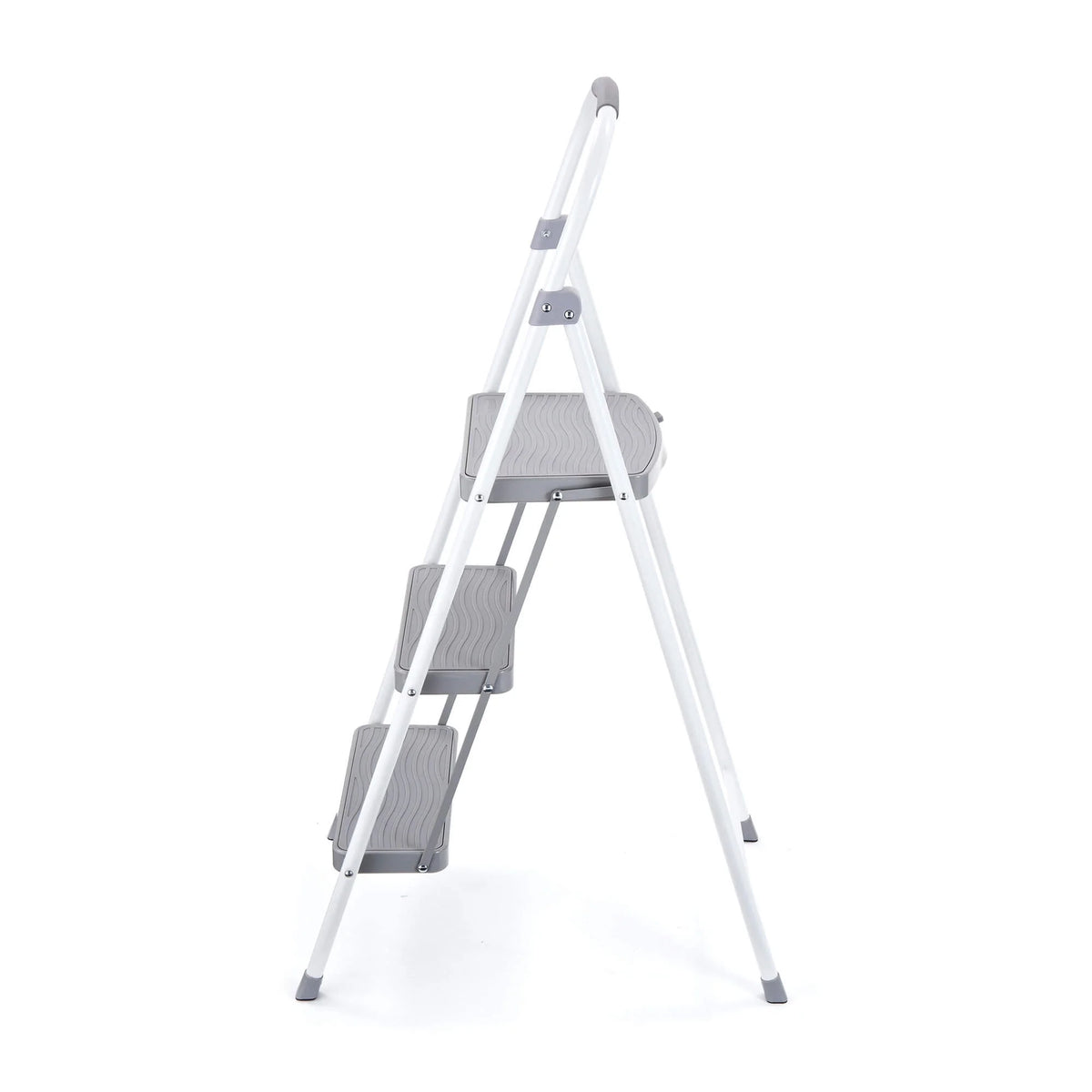 3 Step Folding Steel Step Stool, White V895