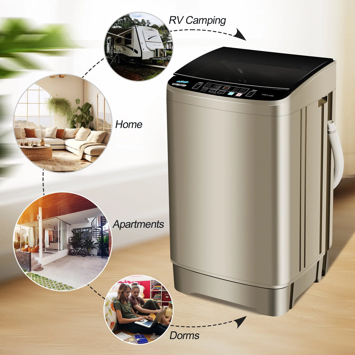 Portable 17.7 lbs Full Automatic Washing Machine N28544