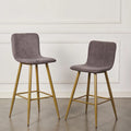 30'' Upholstered Bar Stools Set of 2 with Back & Metal Legs, Gray A84969