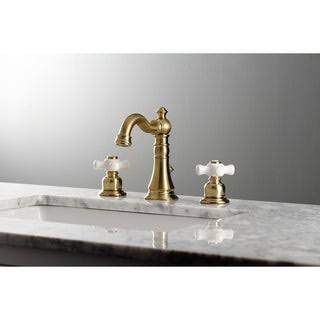 Brushed Brass Widespread Bathroom Faucet Y9663