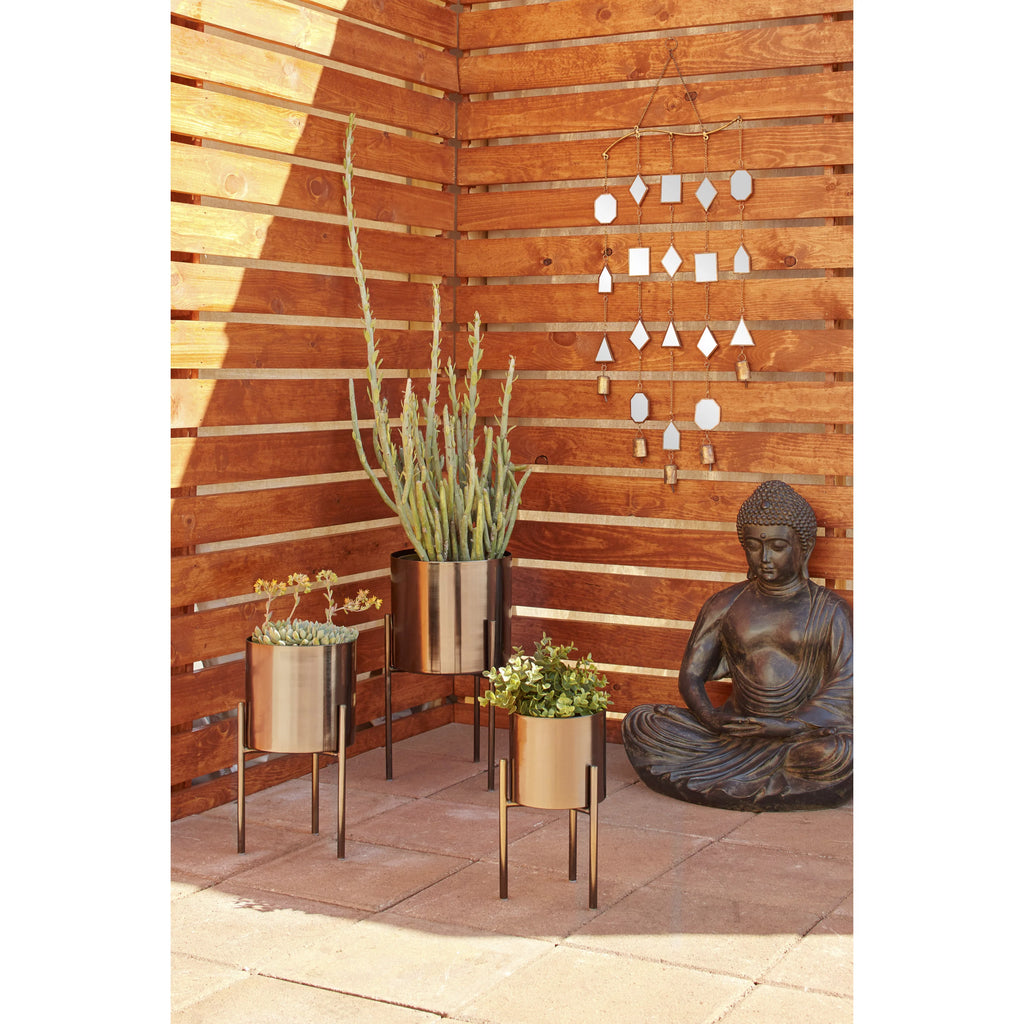 Black Metal Planter with Stand 3 Count F935