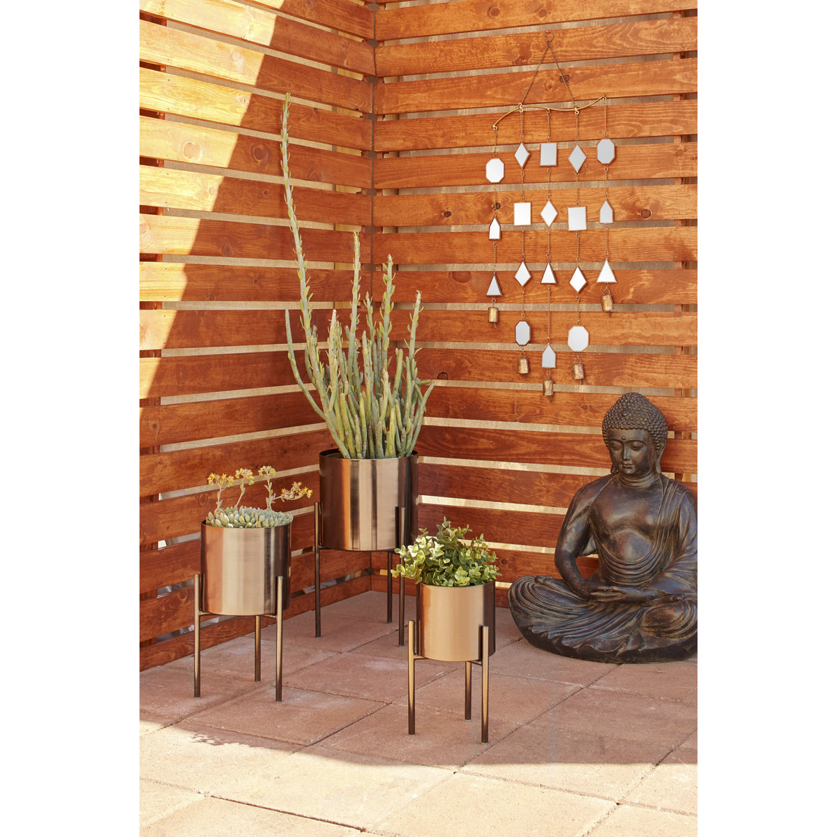 Black Metal Planter with Stand 3 Count F935