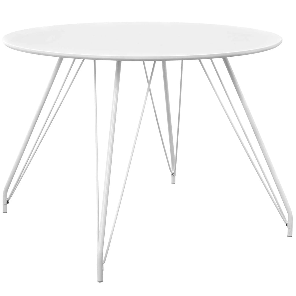 White Wood Metal Dining Table M60331