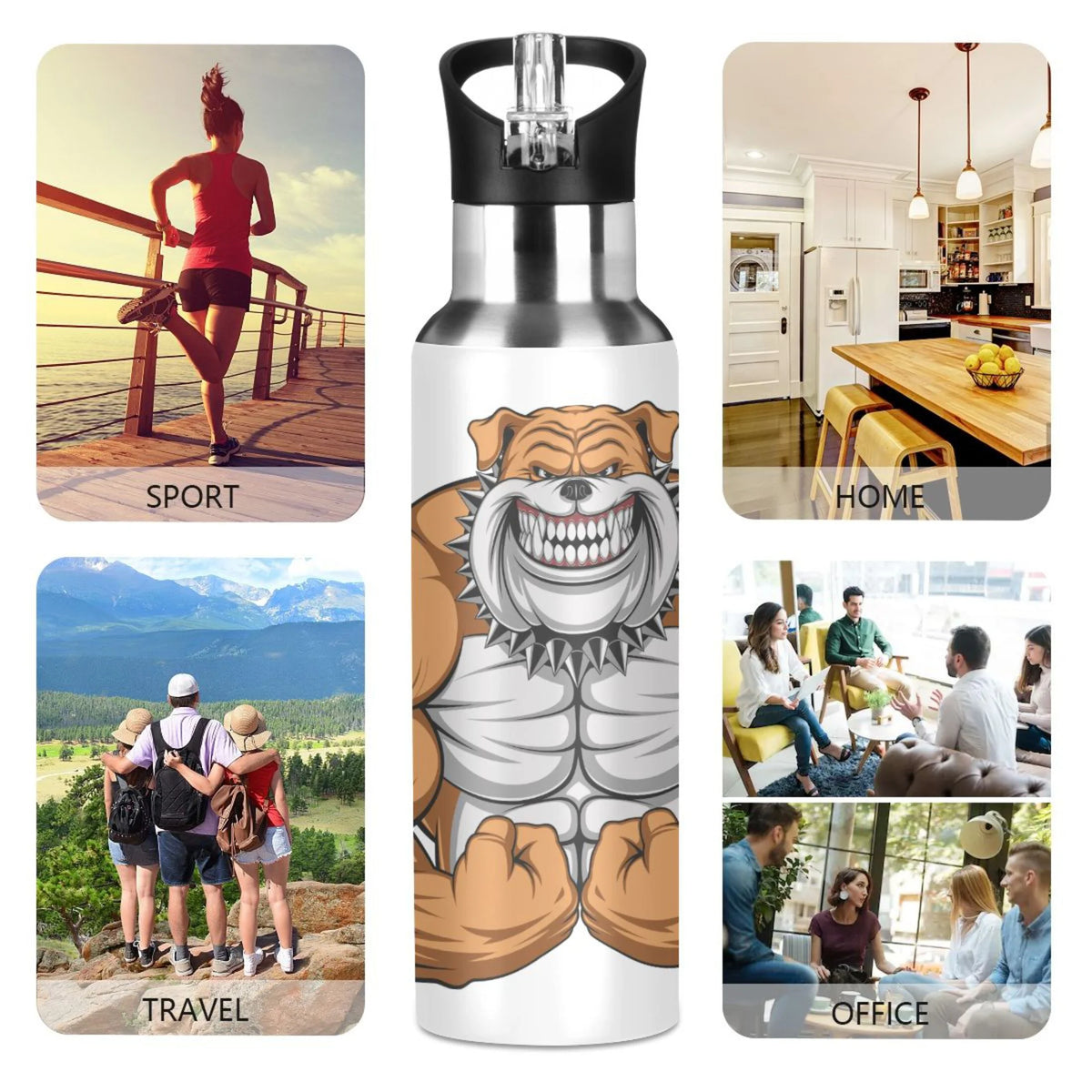 Stainless Steel Insulated Water Bottle with Straw Lid F784