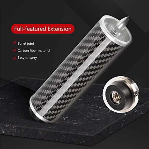 Pool Cue Extension 2'' 3'' 4'' 6'' 8'' 12'' Carbon Fiber Billiard Cue Extension G1230