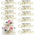 10 Pcs Mirror Gold Merry Christmas Cake Toppers N5106