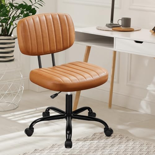 Deep Brown Height Adjustable PU Leather Swivel Office Chair I959