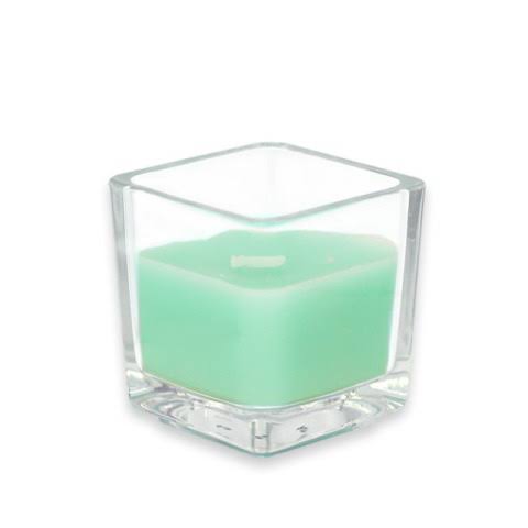 Aqua Square Glass Votive Candles 96Pcs C30810