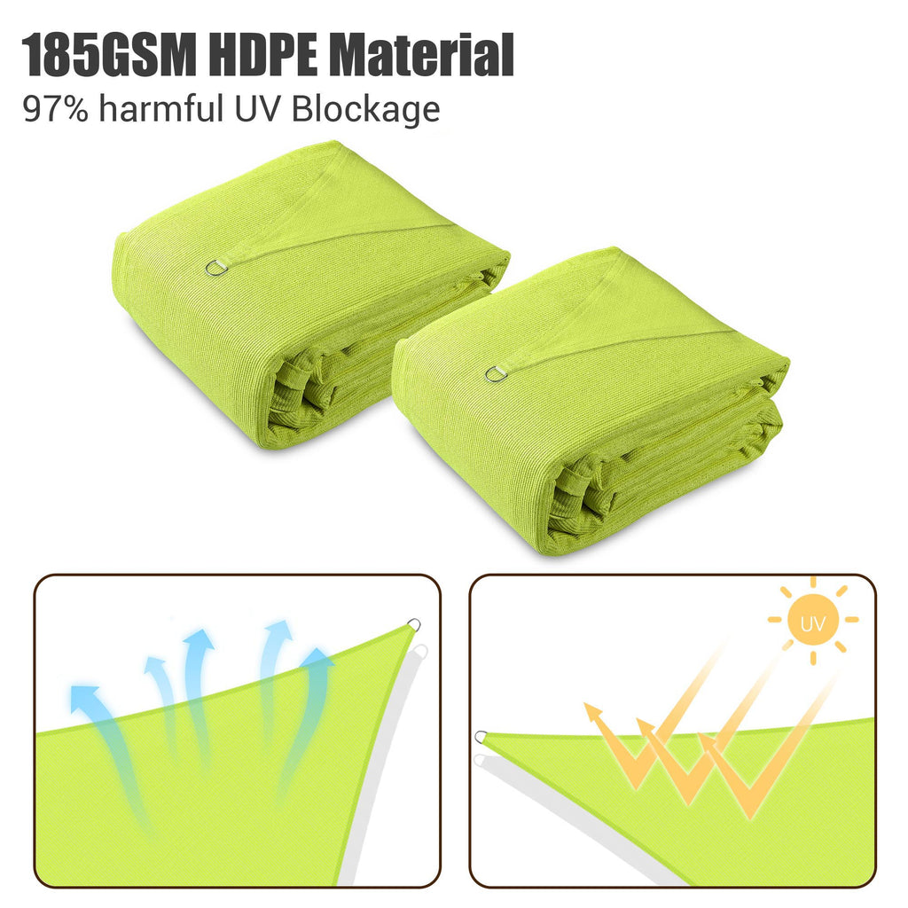2 Pack 20x16 Ft 97% UV Block Rectangle Sun Shade Sail Canopy V1465