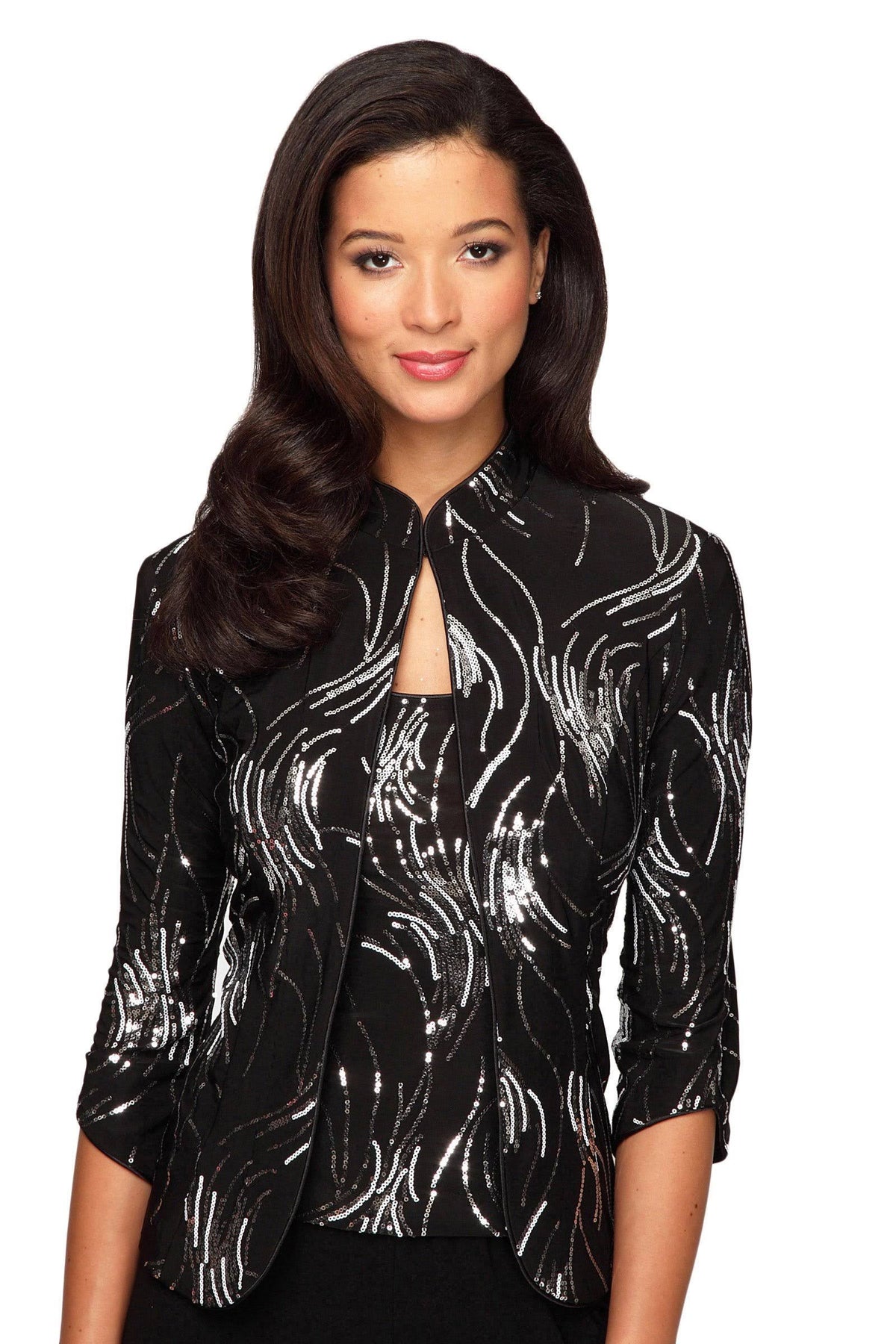 Sequin Mandarin Collar Twinset R547136
