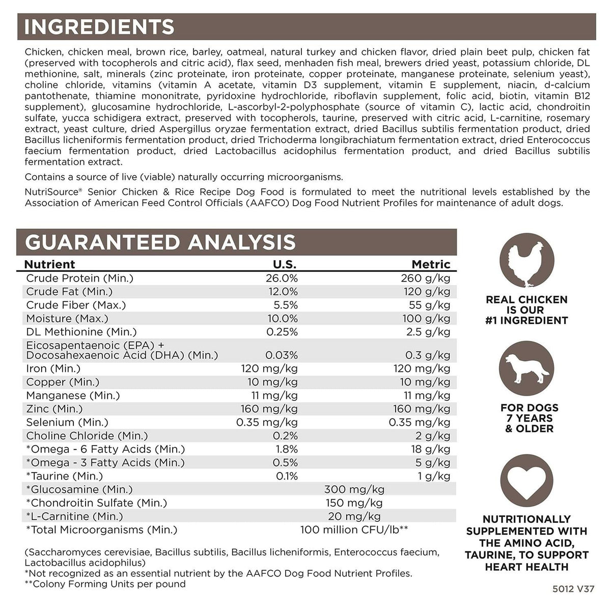Senior Chicken Rice Dry Dog Food R763