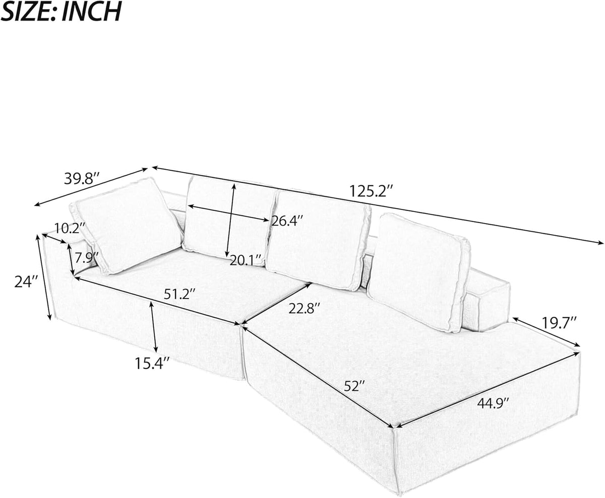 Grey Chaise Lounge Sofa Sleeper Sofa L97190