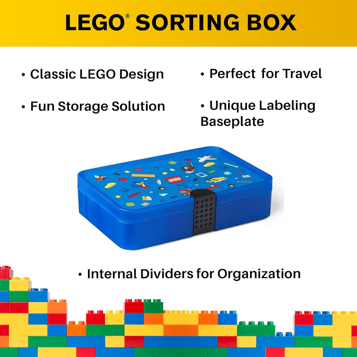 Blue Lego Sorting Box with Organizing Dividers G929