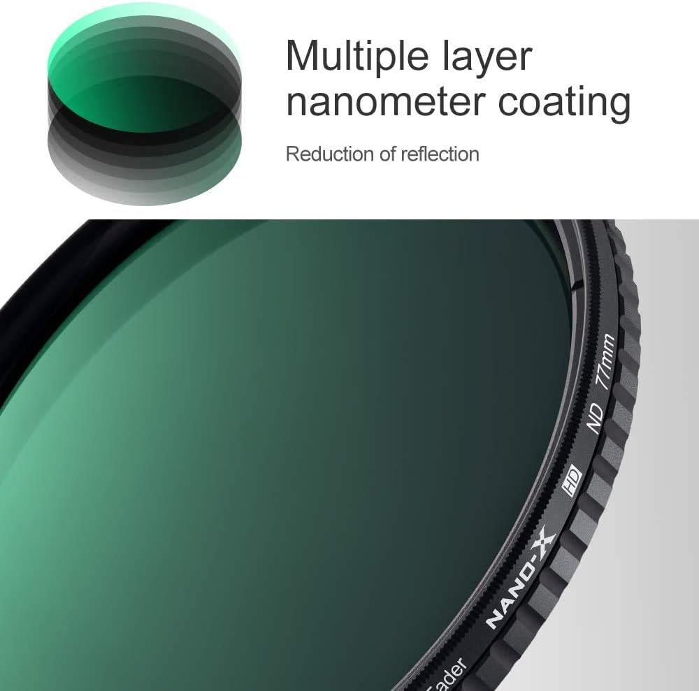 55mm Variable ND Filter ND8-ND128 (3-7 Stop) HD Hydrophobic VND Camera Lens Filter O934