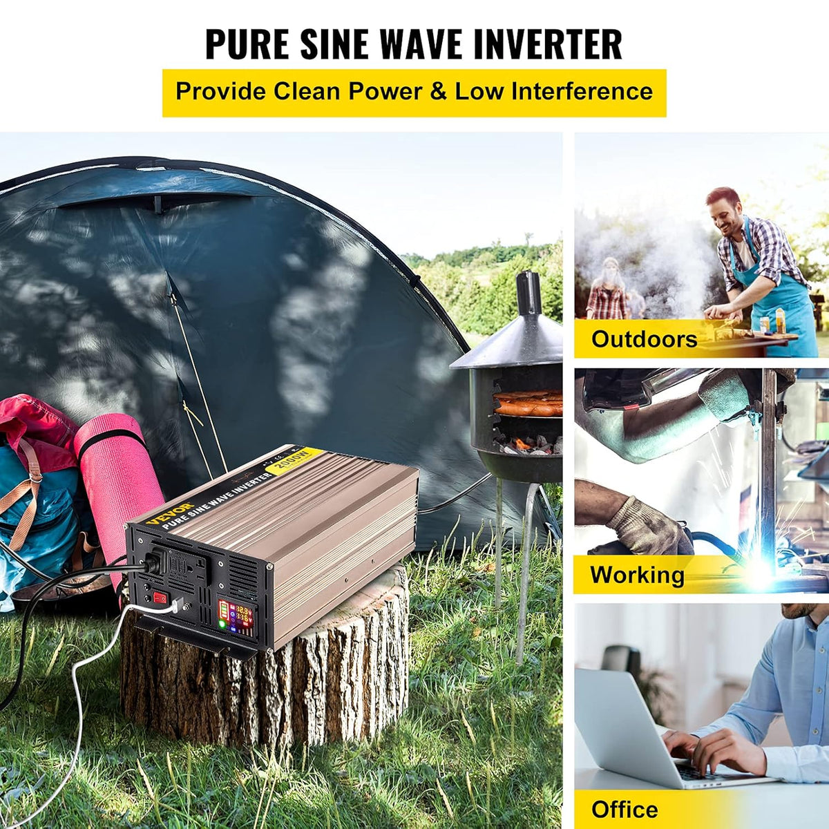 Pure Sine Wave 2000 Watt Power Inverter Y7933