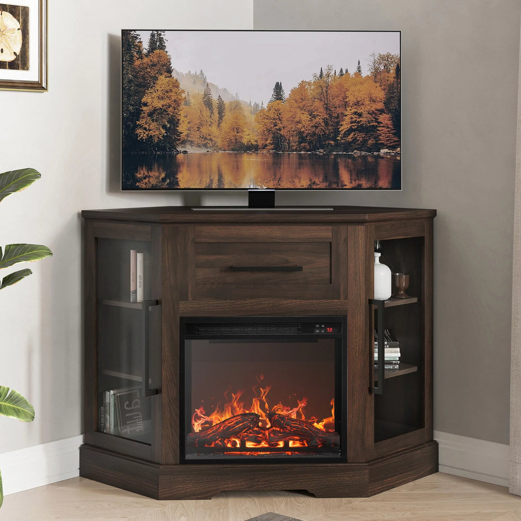 43" Wood TV Stand with Electric Fireplace X8633