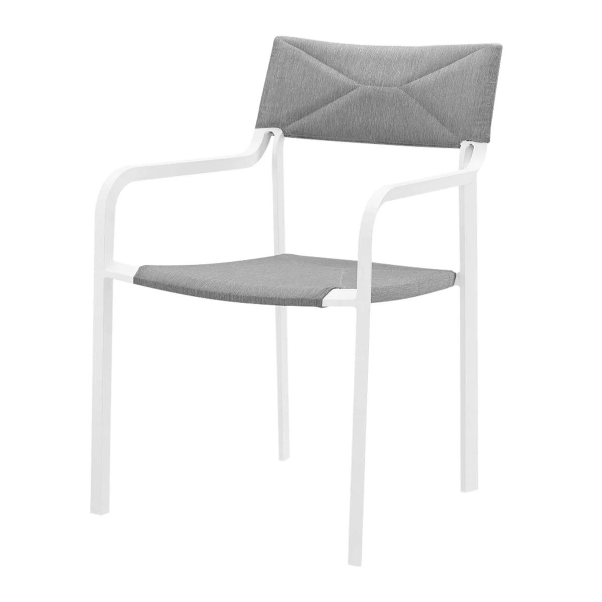 White Grey Aluminum Set of 2 Lounge Chair I78533