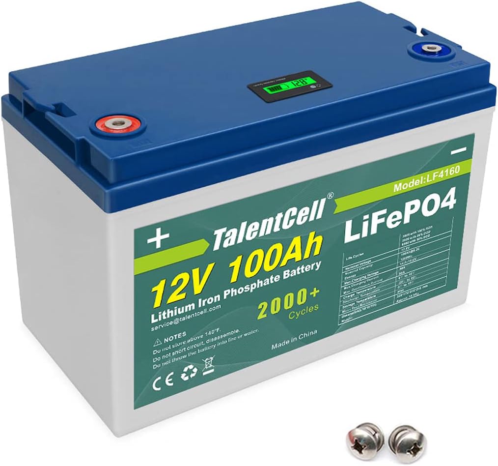 Rechargeable 12V 100Ah Lithium Iron Phosphate Deep Cycle Battery Pack X977986