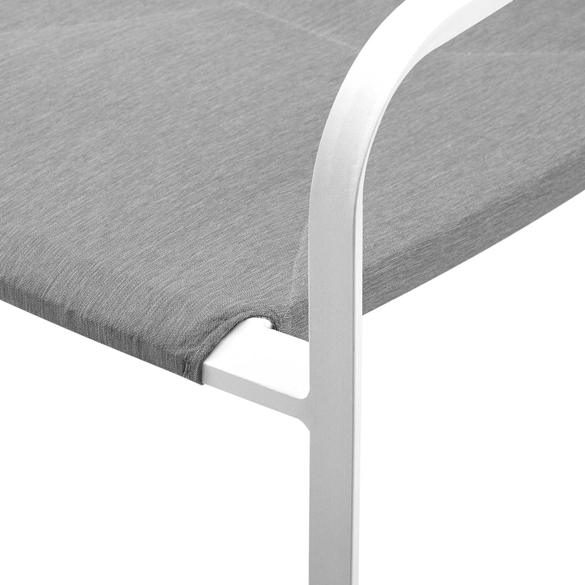 White Grey Aluminum Set of 2 Lounge Chair I78533