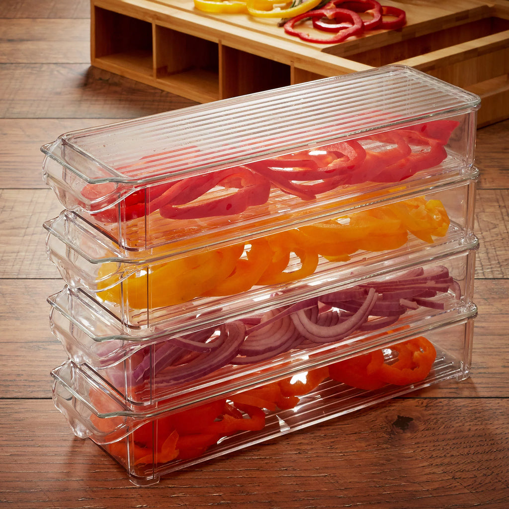 Bamboo Cutting Board with 4 Storage Trays and Lids L822