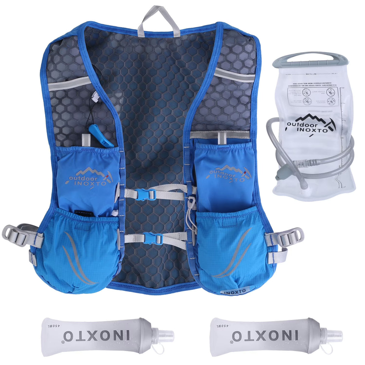 Blue Hydration Vest Backpack with 2.4L Water Bladder S19025