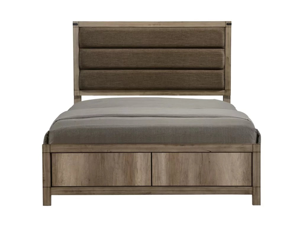Light Grey Wood Finish King Size 6pc Bedroom Set V76534