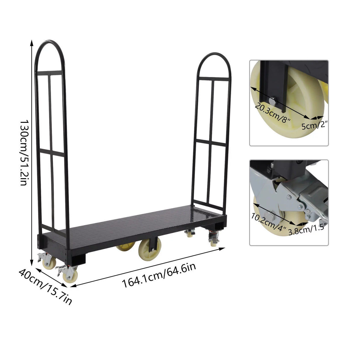 Steel Platform Hand Truck with Wheels 2000lb Capacity F453750