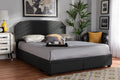 Dark Grey Fabric Upholstered 2-Drawer Queen Size Platform Storage Bed Y341824