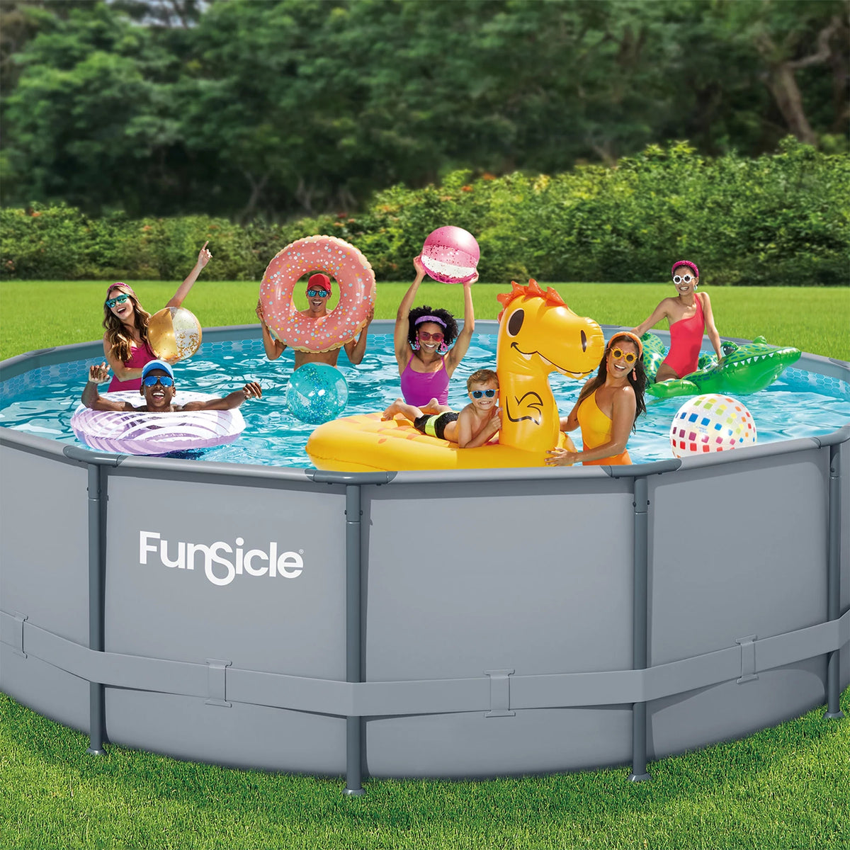 16 ft Round Above Ground Swimming Frame Pool B4375