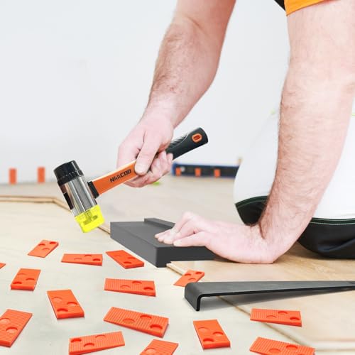 Tapping Block for Vinyl Plank Flooring with Notches, Pull Bar, 40Pcs Floor Spacers, Rubber Mallet P4448