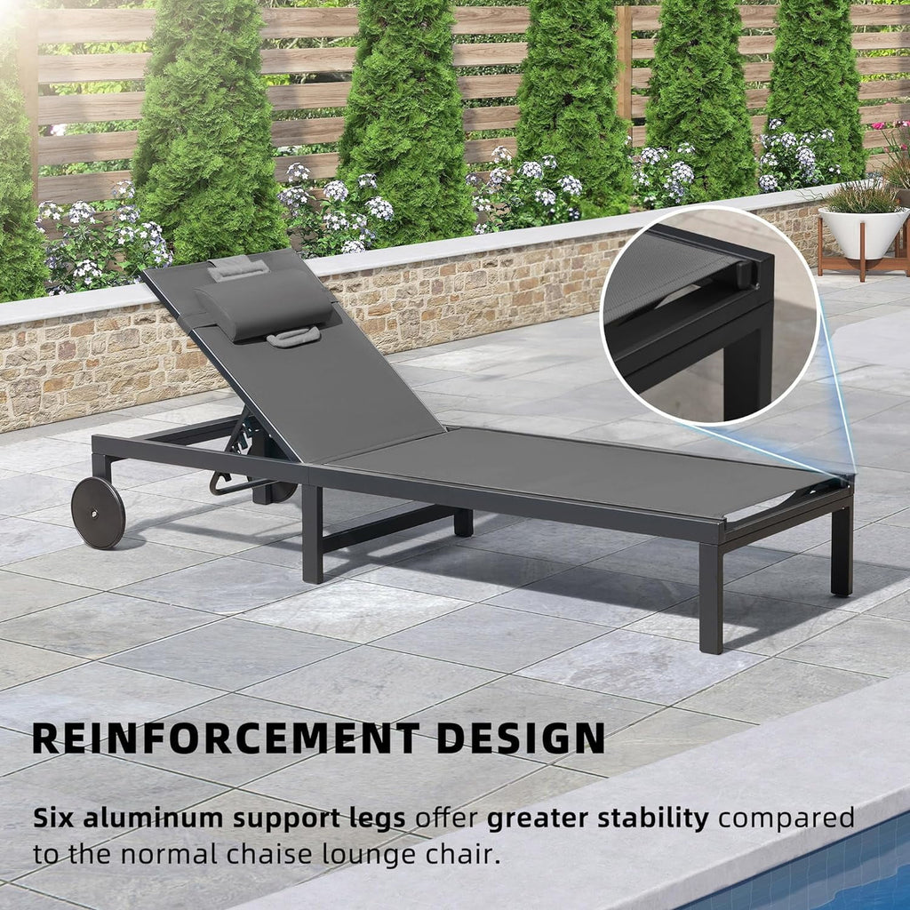 Adjustable Reclining Lounge Chair Set with Face Hole K9154