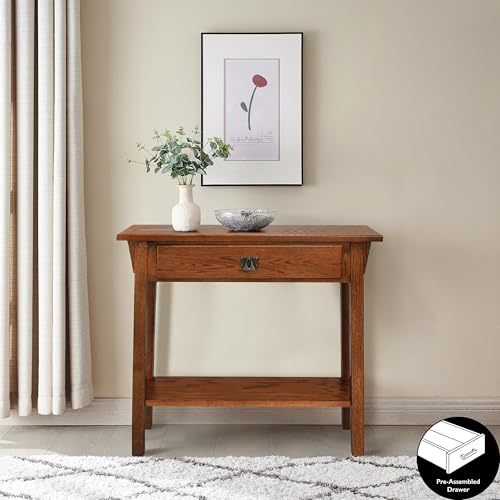 Medium Oak Solid Wood Console Table R9382
