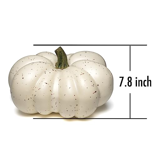 Large Artificial Pumpkin 12.6inch White Speckles J865381