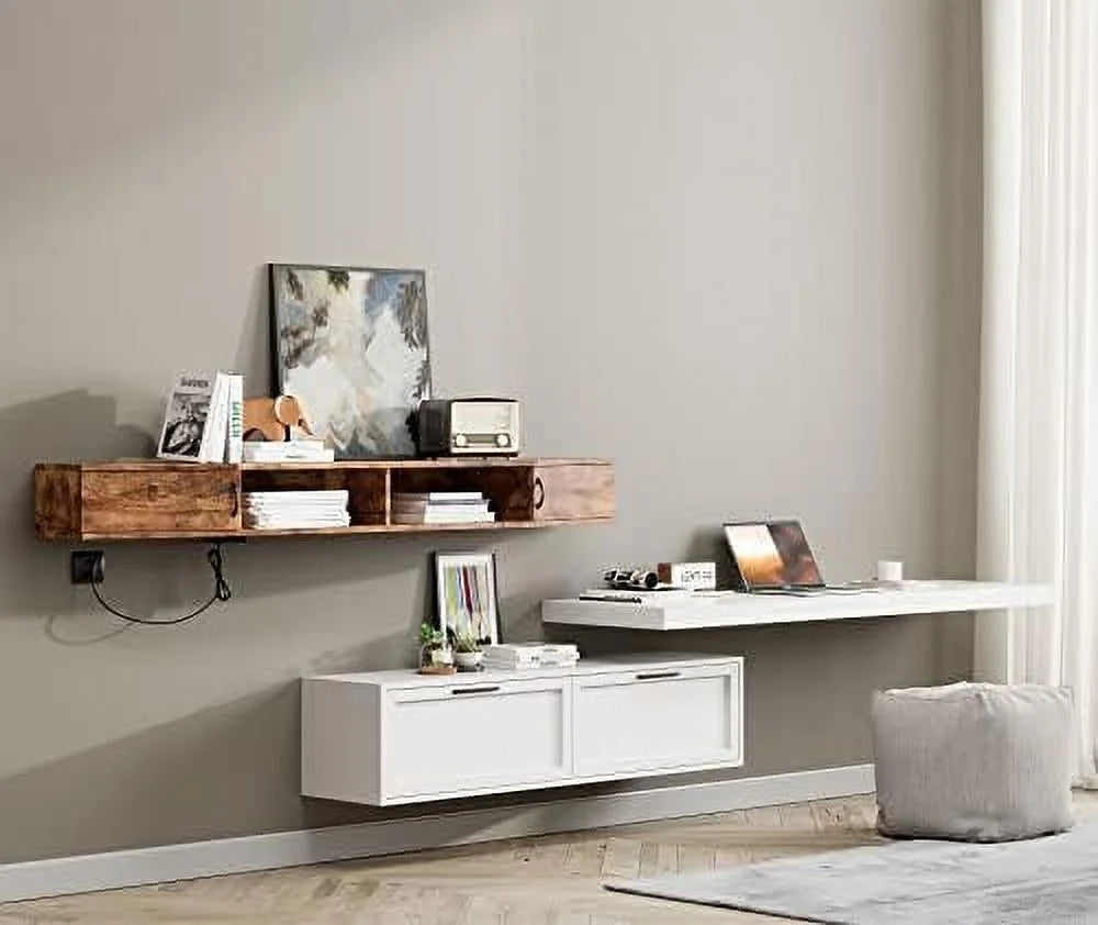 Wall Mounted Floating Wood TV Stand X548