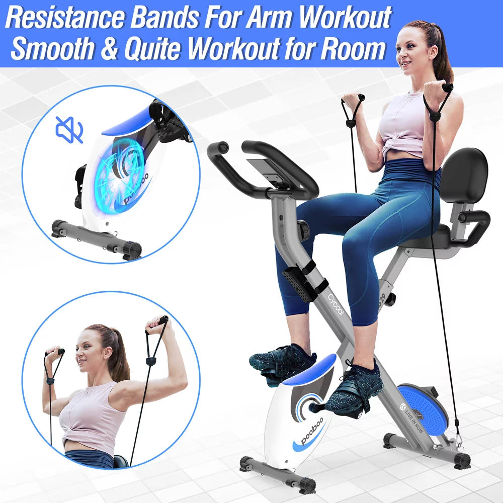 Foldable Magnetic Indoor Cycling Bike 220 lbs Capacity E505593