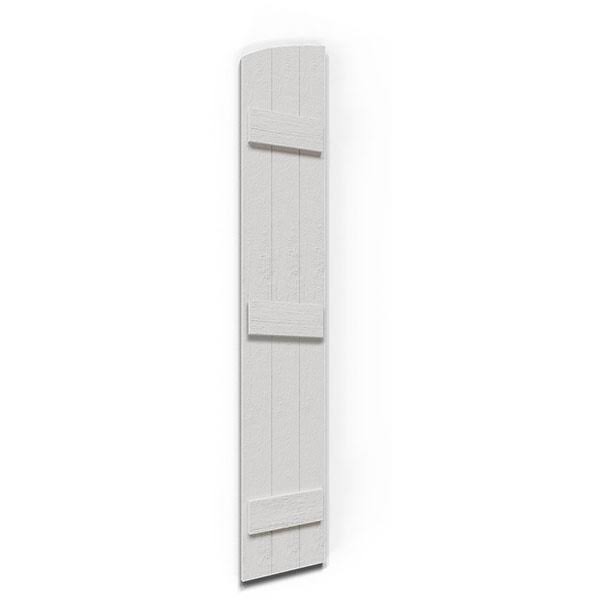 Rustic Faux Wood Shutters with Elliptical Arch Top C5546